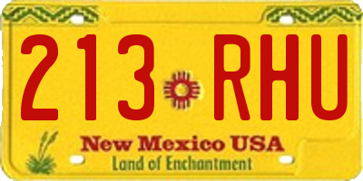 NM license plate 213RHU