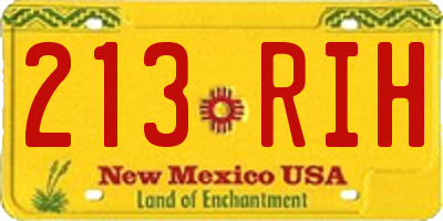 NM license plate 213RIH