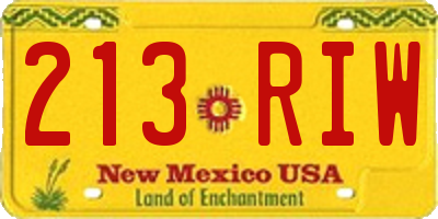 NM license plate 213RIW