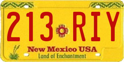 NM license plate 213RIY