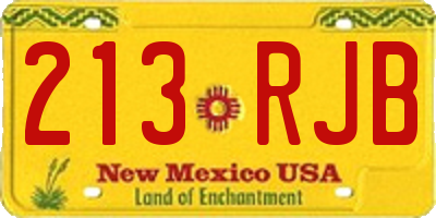 NM license plate 213RJB