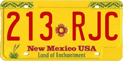 NM license plate 213RJC