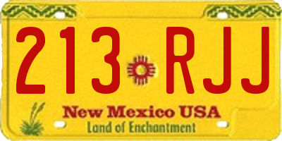 NM license plate 213RJJ