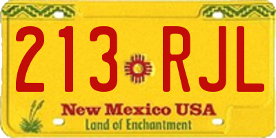 NM license plate 213RJL