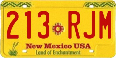 NM license plate 213RJM