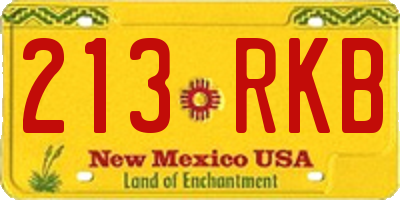 NM license plate 213RKB