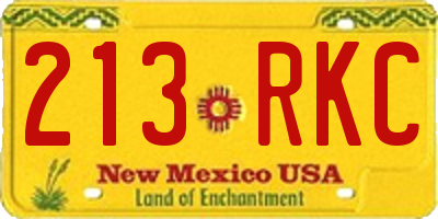 NM license plate 213RKC