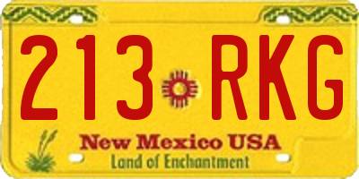 NM license plate 213RKG