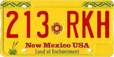 NM license plate 213RKH