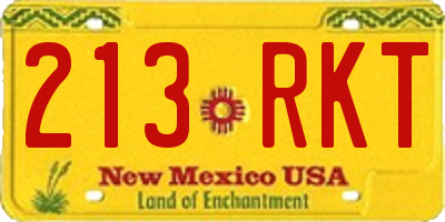 NM license plate 213RKT