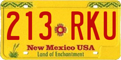 NM license plate 213RKU