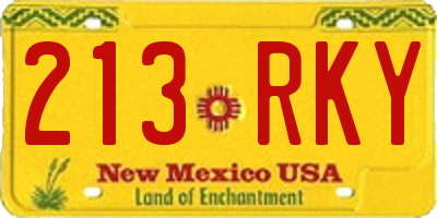 NM license plate 213RKY