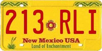 NM license plate 213RLI