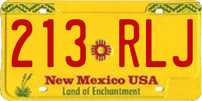 NM license plate 213RLJ