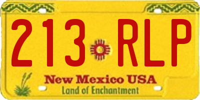 NM license plate 213RLP