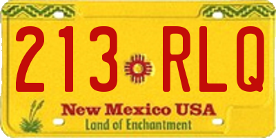 NM license plate 213RLQ