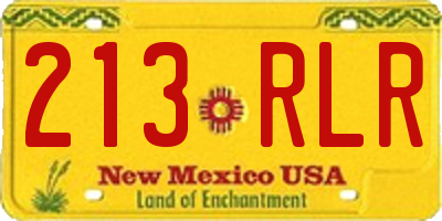 NM license plate 213RLR