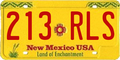 NM license plate 213RLS
