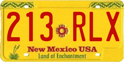 NM license plate 213RLX