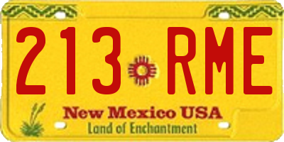 NM license plate 213RME