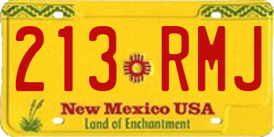 NM license plate 213RMJ