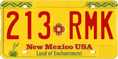 NM license plate 213RMK