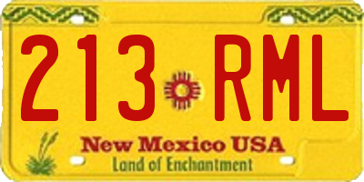 NM license plate 213RML