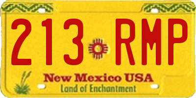 NM license plate 213RMP