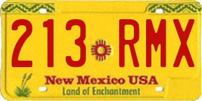 NM license plate 213RMX