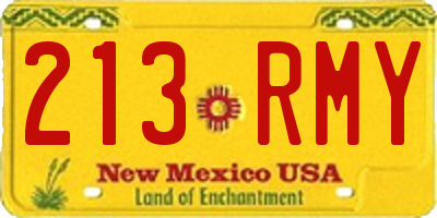 NM license plate 213RMY
