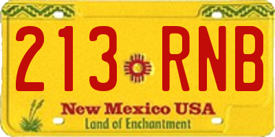 NM license plate 213RNB