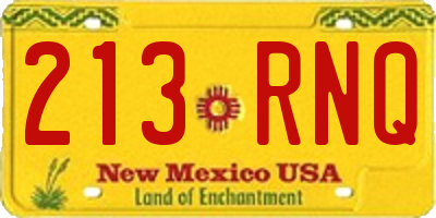 NM license plate 213RNQ