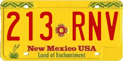 NM license plate 213RNV