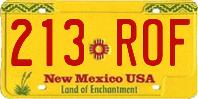 NM license plate 213ROF