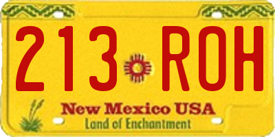NM license plate 213ROH