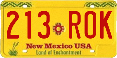 NM license plate 213ROK