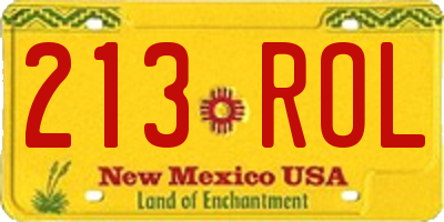 NM license plate 213ROL