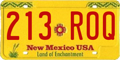 NM license plate 213ROQ
