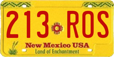 NM license plate 213ROS