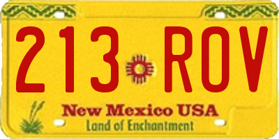 NM license plate 213ROV