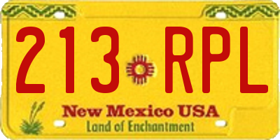 NM license plate 213RPL