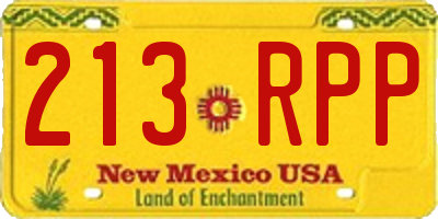NM license plate 213RPP