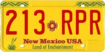 NM license plate 213RPR