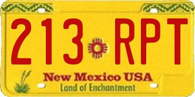 NM license plate 213RPT