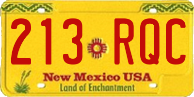 NM license plate 213RQC