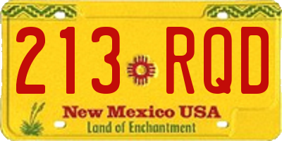 NM license plate 213RQD