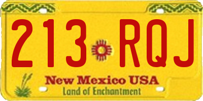 NM license plate 213RQJ