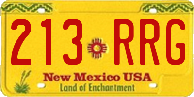 NM license plate 213RRG