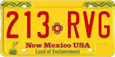 NM license plate 213RVG