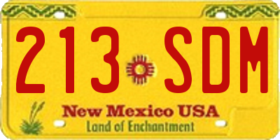 NM license plate 213SDM